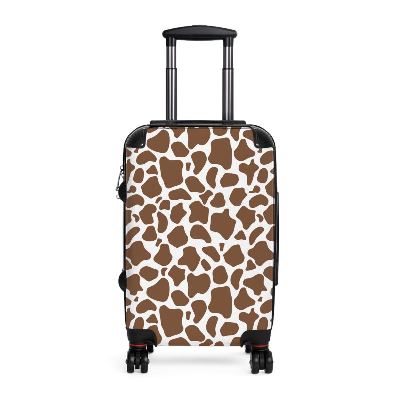 Cow Print Suitcase - A stylish luggage featuring a chic cow print design, perfect for travelers who want to add a touch of luxury to their journeys.