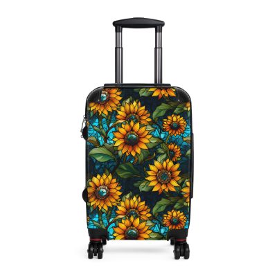 Sunflower Suitcase - A luggage adorned with a bright sunflower design, perfect for travelers who want to bring a touch of cheer and floral beauty to their journeys.