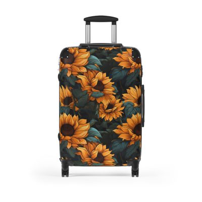 Sunflower Suitcase - A luggage adorned with a bright sunflower design, perfect for travelers who want to bring a touch of cheer and floral beauty to their journeys.