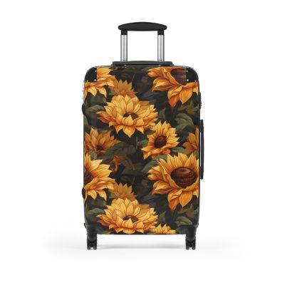 Sunflower Suitcase - A luggage adorned with a bright sunflower design, perfect for travelers who want to bring a touch of cheer and floral beauty to their journeys.