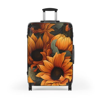 Sunflower Suitcase - A luggage adorned with a bright sunflower design, perfect for travelers who want to bring a touch of cheer and floral beauty to their journeys.