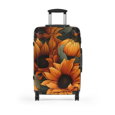 Sunflower Suitcase - A luggage adorned with a bright sunflower design, perfect for travelers who want to bring a touch of cheer and floral beauty to their journeys.