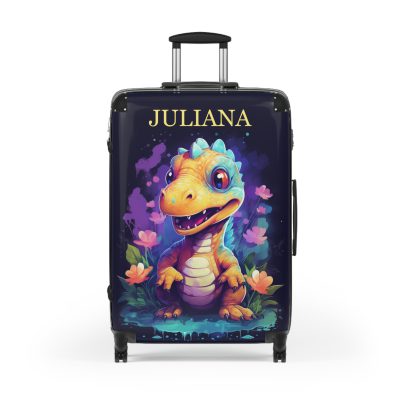 Custom Dinosaur Suitcase - A personalized luggage adorned with a unique dinosaur-themed design, perfect for travelers who want to embark on a prehistoric adventure in style.