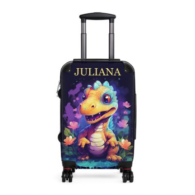 Custom Dinosaur Suitcase - A personalized luggage adorned with a unique dinosaur-themed design, perfect for travelers who want to embark on a prehistoric adventure in style.