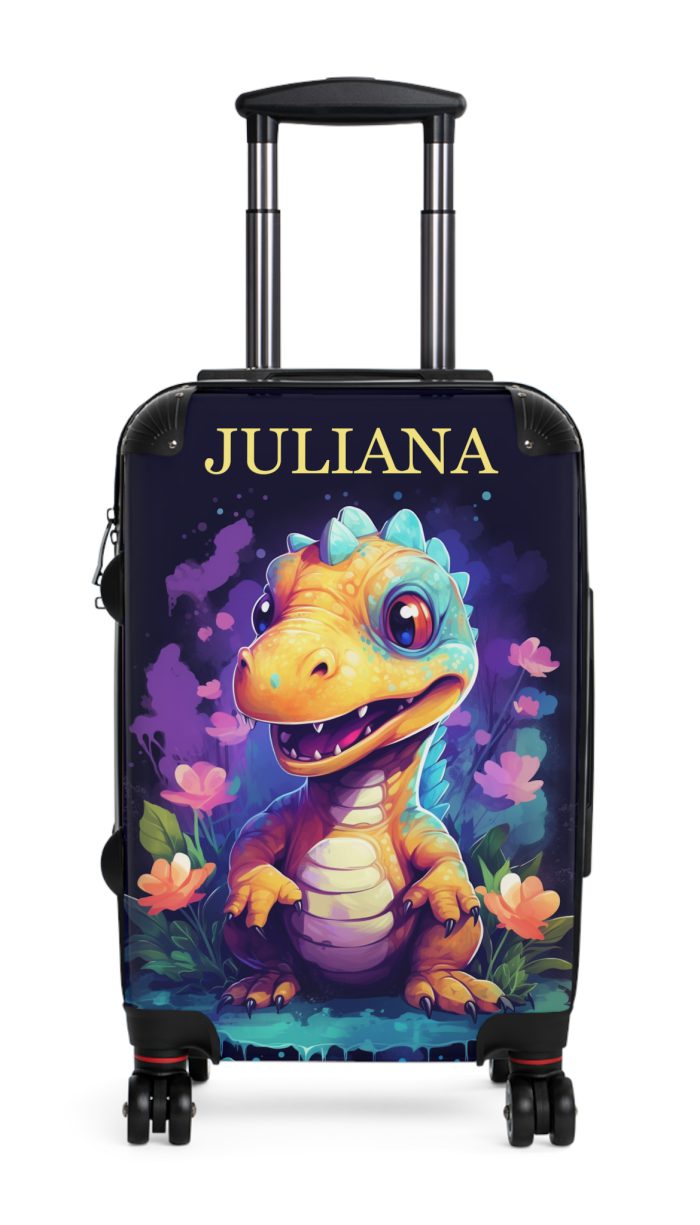 Custom Dinosaur Suitcase - A personalized luggage adorned with a unique dinosaur-themed design, perfect for travelers who want to embark on a prehistoric adventure in style.