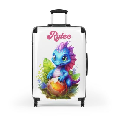 Custom Dinosaur Suitcase - A personalized luggage adorned with a unique dinosaur-themed design, perfect for travelers who want to embark on a prehistoric adventure in style.