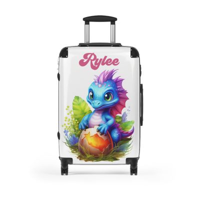 Custom Dinosaur Suitcase - A personalized luggage adorned with a unique dinosaur-themed design, perfect for travelers who want to embark on a prehistoric adventure in style.