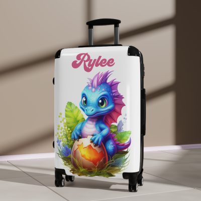 Custom Dinosaur Suitcase - A personalized luggage adorned with a unique dinosaur-themed design, perfect for travelers who want to embark on a prehistoric adventure in style.