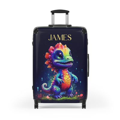 Custom Dinosaur Suitcase - A personalized luggage adorned with a unique dinosaur-themed design, perfect for travelers who want to embark on a prehistoric adventure in style.