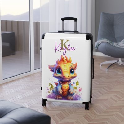 Custom Dinosaur Suitcase - A personalized luggage adorned with a unique dinosaur-themed design, perfect for travelers who want to embark on a prehistoric adventure in style.