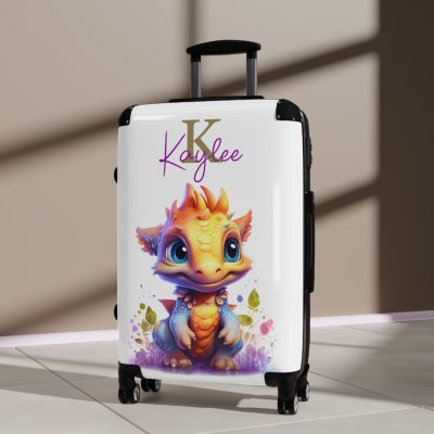 Custom Dinosaur Suitcase - A personalized luggage adorned with a unique dinosaur-themed design, perfect for travelers who want to embark on a prehistoric adventure in style.