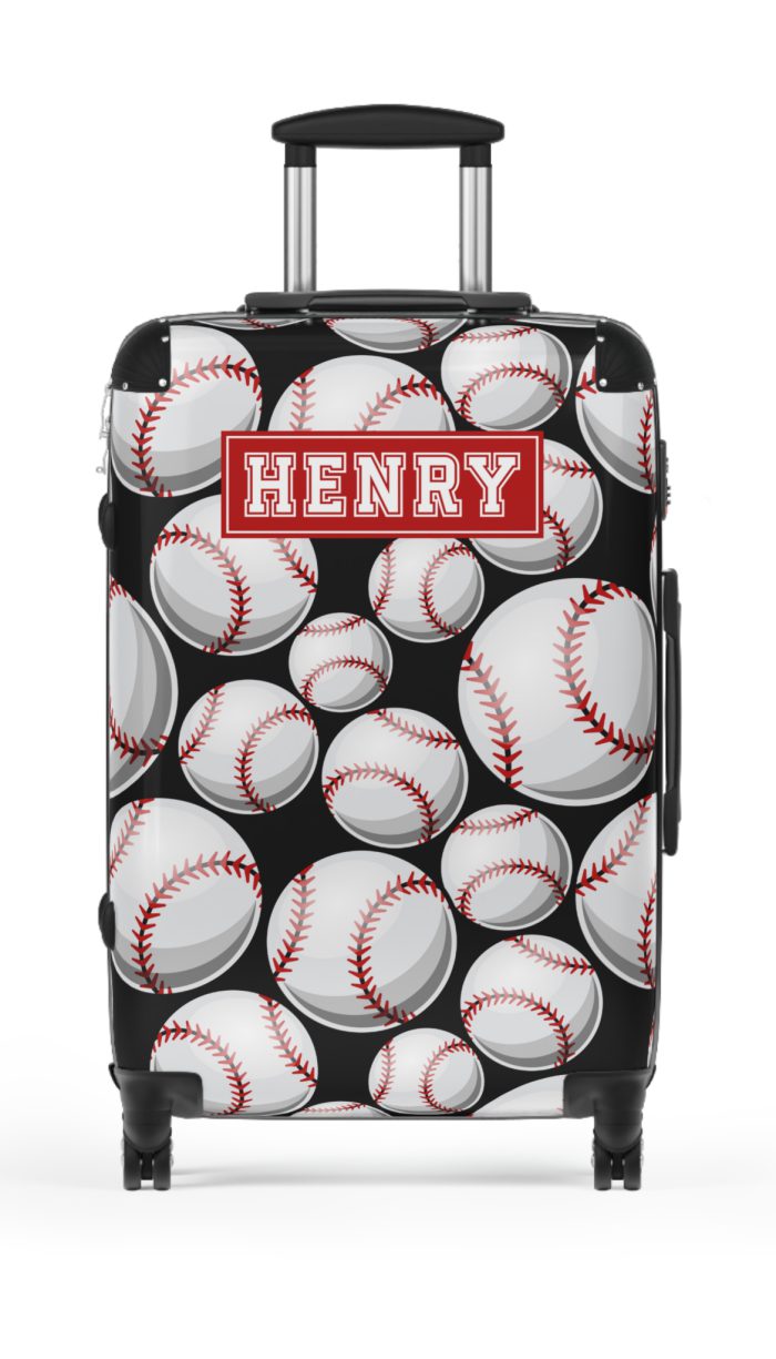 Custom Baseball Suitcase - A personalized sports travel gear with a baseball design, perfect for showcasing your passion for the game while on the go.