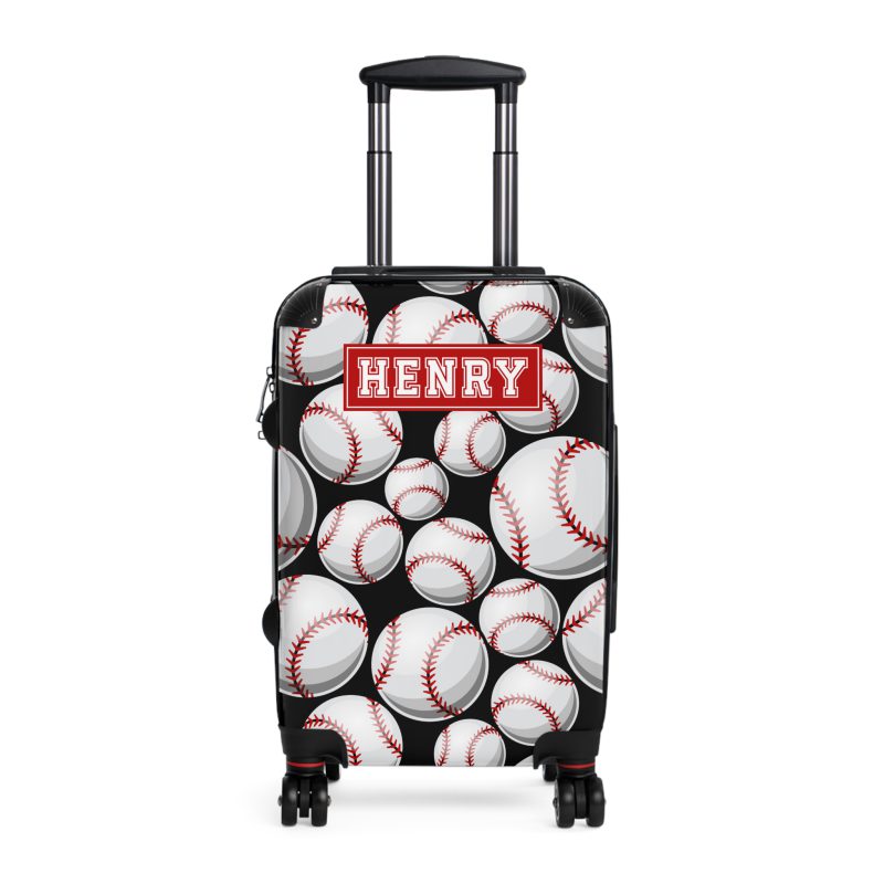 Custom Baseball Suitcase - A personalized sports travel gear with a baseball design, perfect for showcasing your passion for the game while on the go.