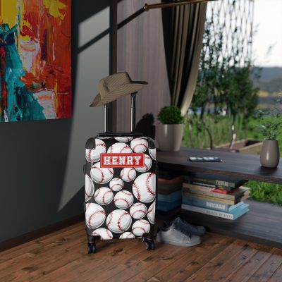 Custom Baseball Suitcase - A personalized sports travel gear with a baseball design, perfect for showcasing your passion for the game while on the go.