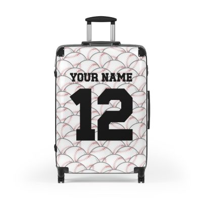 Custom Baseball Suitcase - A personalized sports travel gear with a baseball design, perfect for showcasing your passion for the game while on the go.