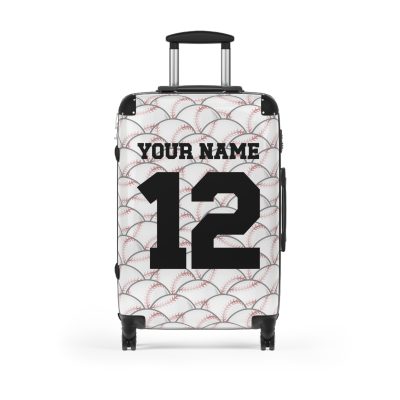 Custom Baseball Suitcase - A personalized sports travel gear with a baseball design, perfect for showcasing your passion for the game while on the go.