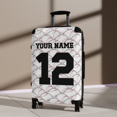 Custom Baseball Suitcase - A personalized sports travel gear with a baseball design, perfect for showcasing your passion for the game while on the go.