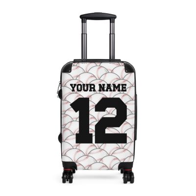 Custom Baseball Suitcase - A personalized sports travel gear with a baseball design, perfect for showcasing your passion for the game while on the go.