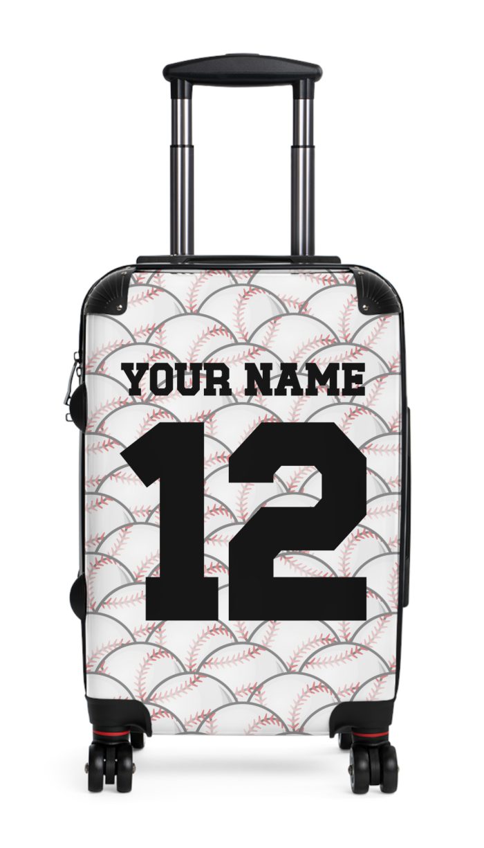 Custom Baseball Suitcase - A personalized sports travel gear with a baseball design, perfect for showcasing your passion for the game while on the go.