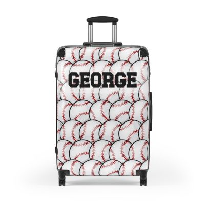 Custom Baseball Suitcase - A personalized sports travel gear with a baseball design, perfect for showcasing your passion for the game while on the go.