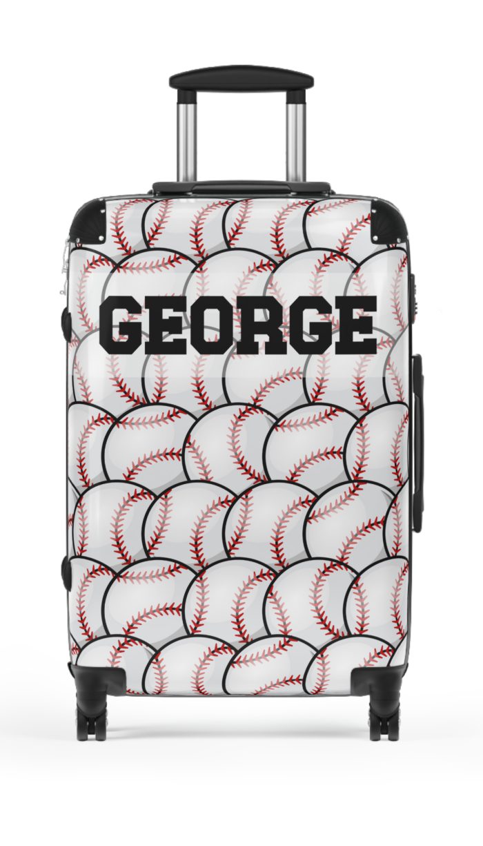 Custom Baseball Suitcase - A personalized sports travel gear with a baseball design, perfect for showcasing your passion for the game while on the go.