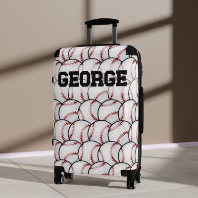 Custom Baseball Suitcase - A personalized sports travel gear with a baseball design, perfect for showcasing your passion for the game while on the go.