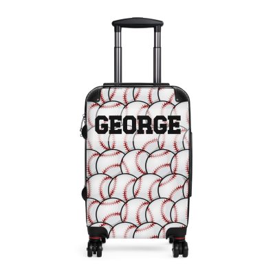 Custom Baseball Suitcase - A personalized sports travel gear with a baseball design, perfect for showcasing your passion for the game while on the go.