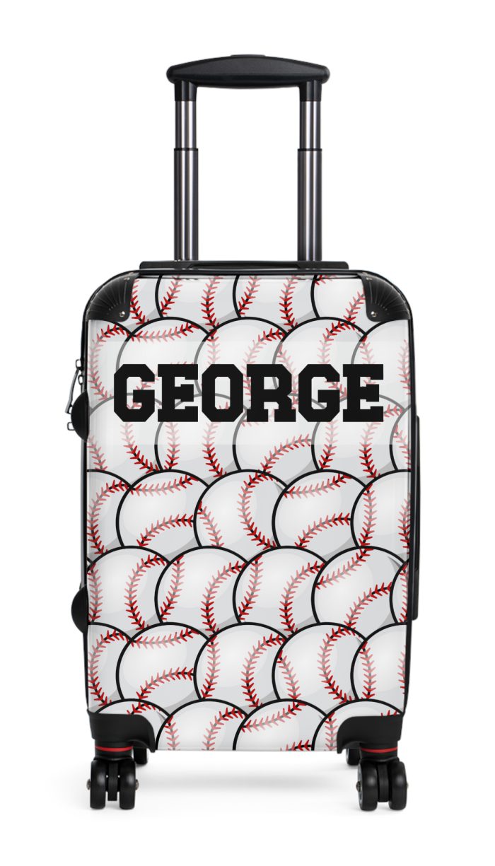 Custom Baseball Suitcase - A personalized sports travel gear with a baseball design, perfect for showcasing your passion for the game while on the go.