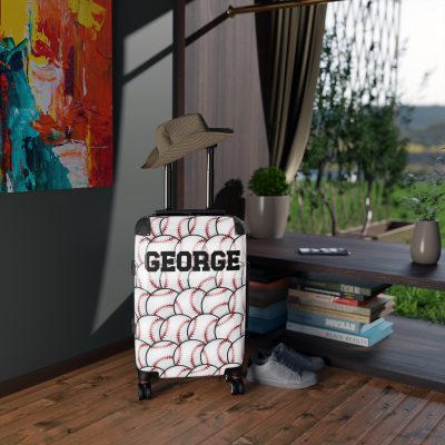 Custom Baseball Suitcase - A personalized sports travel gear with a baseball design, perfect for showcasing your passion for the game while on the go.