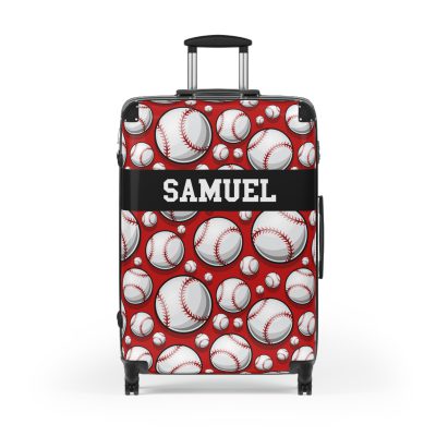 Custom Baseball Suitcase - A personalized sports travel gear with a baseball design, perfect for showcasing your passion for the game while on the go.