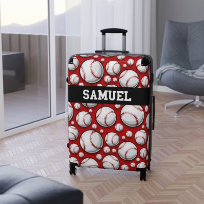 Custom Baseball Suitcase - A personalized sports travel gear with a baseball design, perfect for showcasing your passion for the game while on the go.