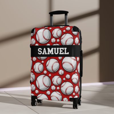 Custom Baseball Suitcase - A personalized sports travel gear with a baseball design, perfect for showcasing your passion for the game while on the go.