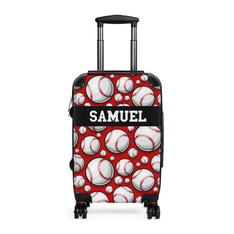 Custom Baseball Suitcase - A personalized sports travel gear with a baseball design, perfect for showcasing your passion for the game while on the go.