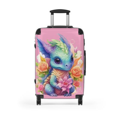 Dragon Suitcase - A luggage adorned with a captivating dragon design, perfect for travelers who want to add a touch of fantasy and adventure to their journeys.