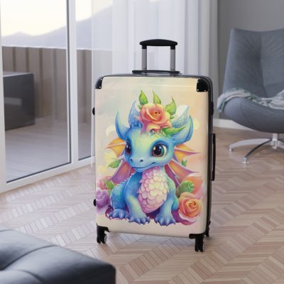 Dragon Suitcase - A luggage adorned with a captivating dragon design, perfect for travelers who want to add a touch of fantasy and adventure to their journeys.