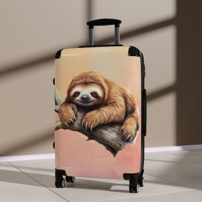 Sloth Suitcase - Cute sloth-themed travel luggage for a fun and stylish adventure.