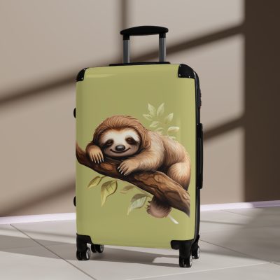 Sloth Suitcase - Cute sloth-themed travel luggage for a fun and stylish adventure.