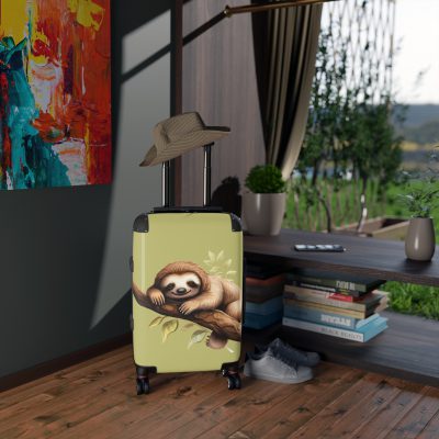 Sloth Suitcase - Cute sloth-themed travel luggage for a fun and stylish adventure.