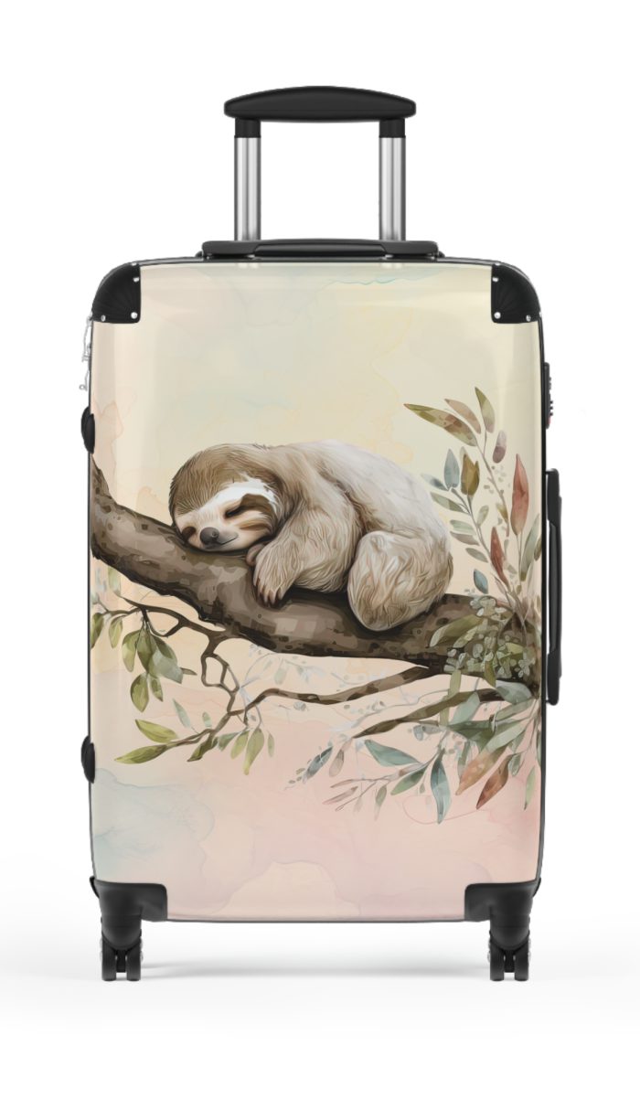 Sloth Suitcase - Cute sloth-themed travel luggage for a fun and stylish adventure.