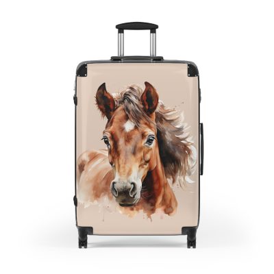 Horse Suitcase - A luggage adorned with a captivating horse-themed design, perfect for travelers who want to add a touch of equestrian elegance to their journeys.