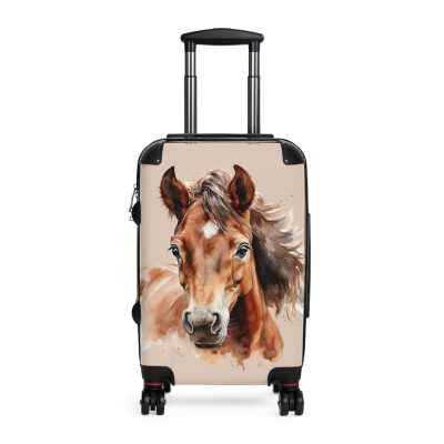 Horse Suitcase - A luggage adorned with a captivating horse-themed design, perfect for travelers who want to add a touch of equestrian elegance to their journeys.