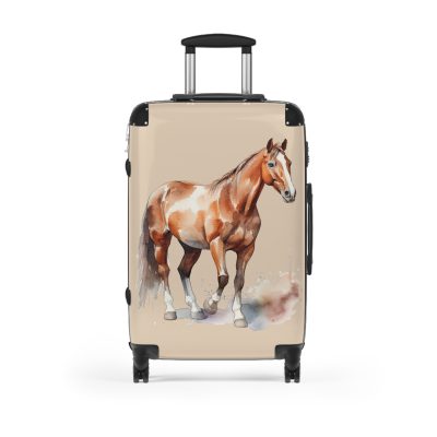 Horse Suitcase - A luggage adorned with a captivating horse-themed design, perfect for travelers who want to add a touch of equestrian elegance to their journeys.