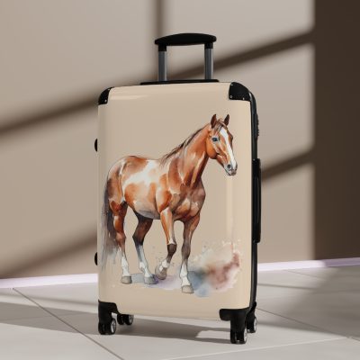 Horse Suitcase - A luggage adorned with a captivating horse-themed design, perfect for travelers who want to add a touch of equestrian elegance to their journeys.