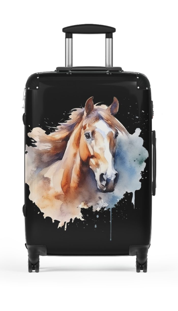 Horse Suitcase - A luggage adorned with a captivating horse-themed design, perfect for travelers who want to add a touch of equestrian elegance to their journeys.