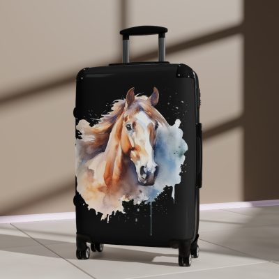 Horse Suitcase - A luggage adorned with a captivating horse-themed design, perfect for travelers who want to add a touch of equestrian elegance to their journeys.