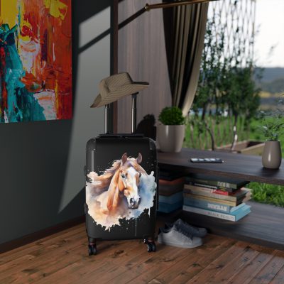 Horse Suitcase - A luggage adorned with a captivating horse-themed design, perfect for travelers who want to add a touch of equestrian elegance to their journeys.