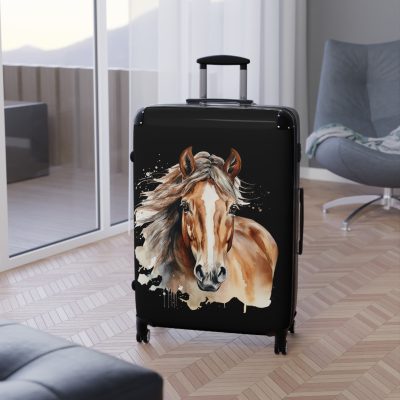 Horse Suitcase - A luggage adorned with a captivating horse-themed design, perfect for travelers who want to add a touch of equestrian elegance to their journeys.