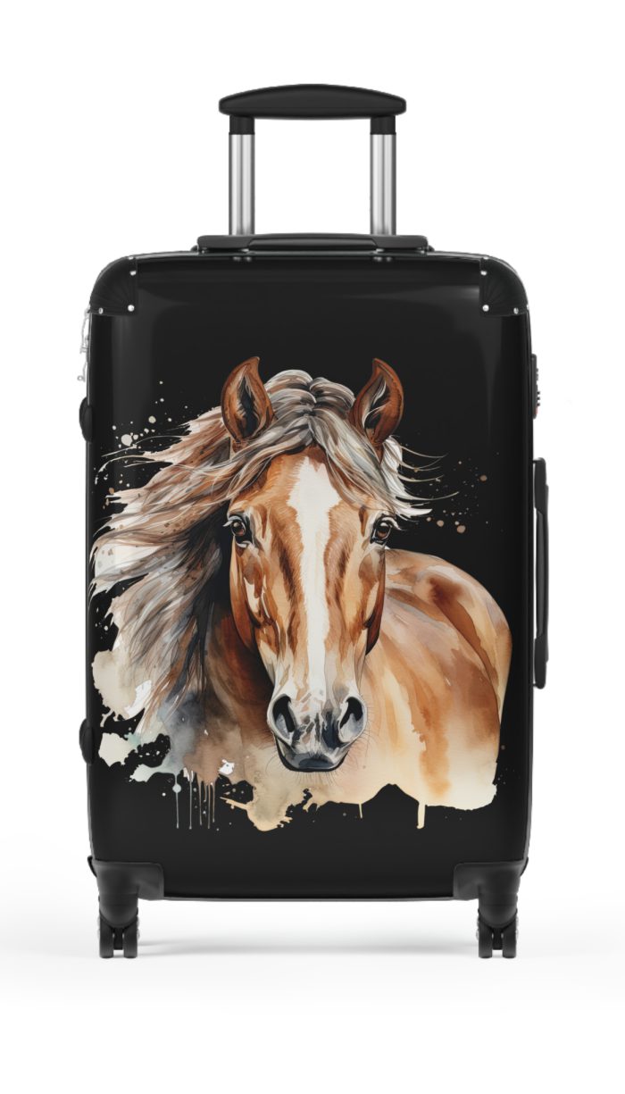 Horse Suitcase - A luggage adorned with a captivating horse-themed design, perfect for travelers who want to add a touch of equestrian elegance to their journeys.