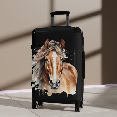 Horse Suitcase - A luggage adorned with a captivating horse-themed design, perfect for travelers who want to add a touch of equestrian elegance to their journeys.