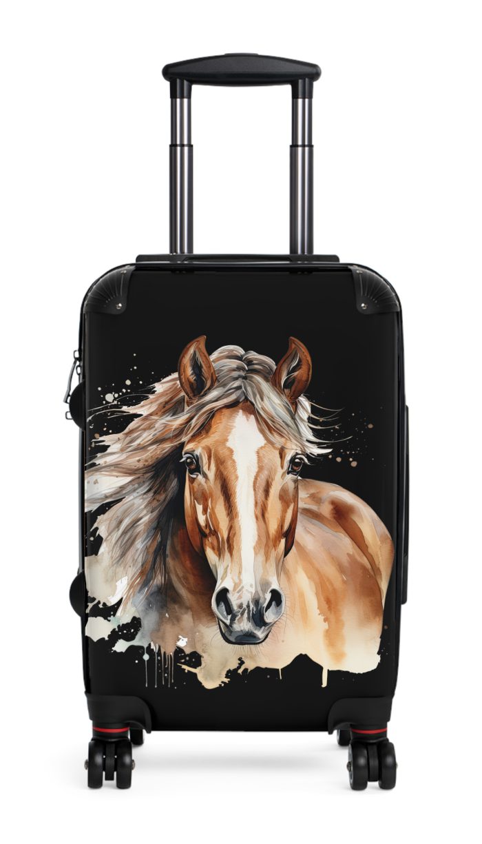 Horse Suitcase - A luggage adorned with a captivating horse-themed design, perfect for travelers who want to add a touch of equestrian elegance to their journeys.